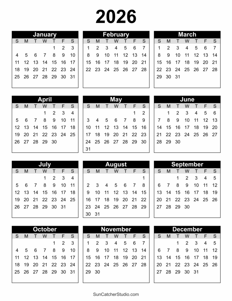 2025 2026 Calendar Template Free Download Pdf Bella Smart J 