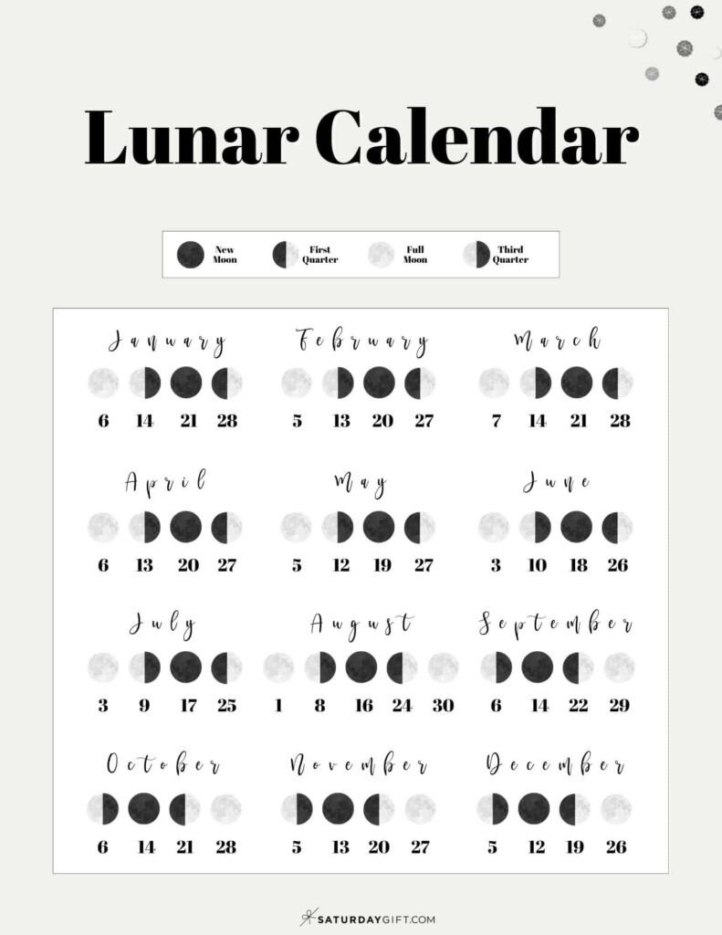 2025 Calendar With Lunar Dates Printable Stickers Modern Present 