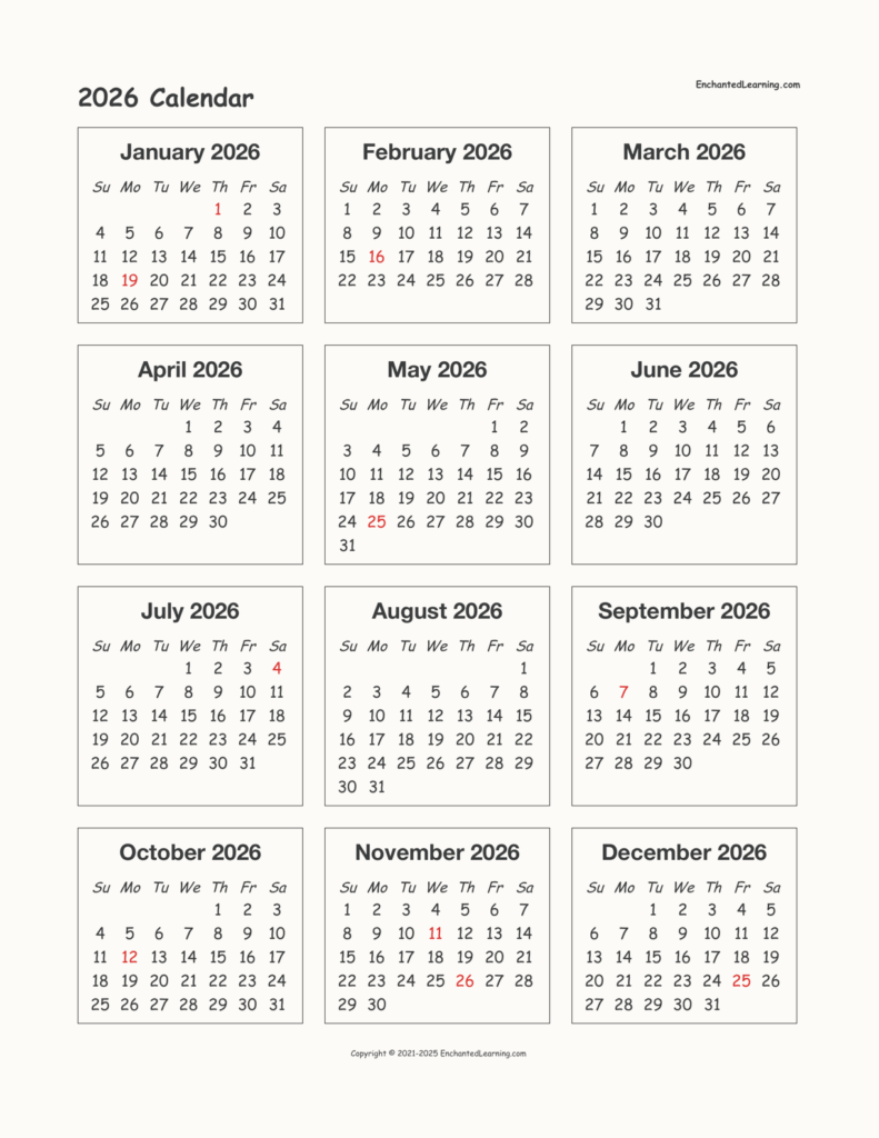 2026 Printable Calendar Printable New Year Banners