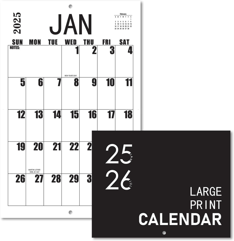 Amazon Large Wall Calendar 2025 2026 Big Grid Jumbo Calendar 23 X 