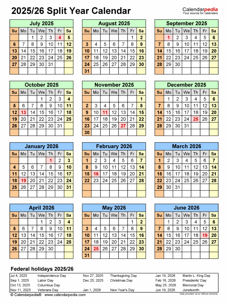 August 2025 To June 2026 Calendar Seth Rubinstein