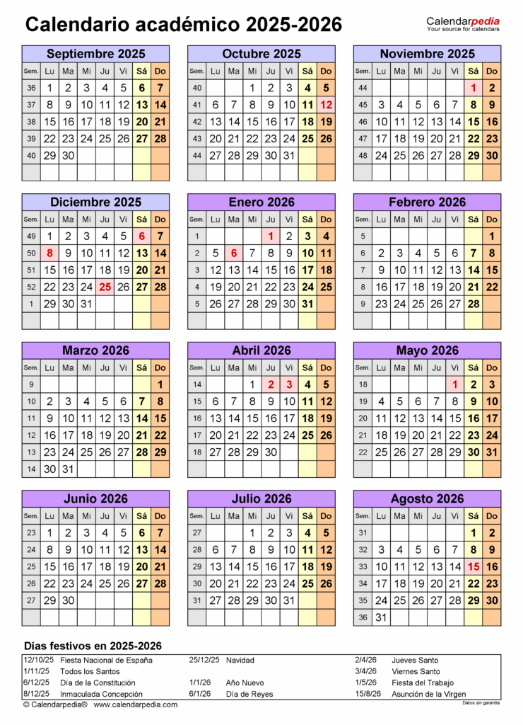 Calendario Escolar 2025 2026 Caitlin McLellan J 