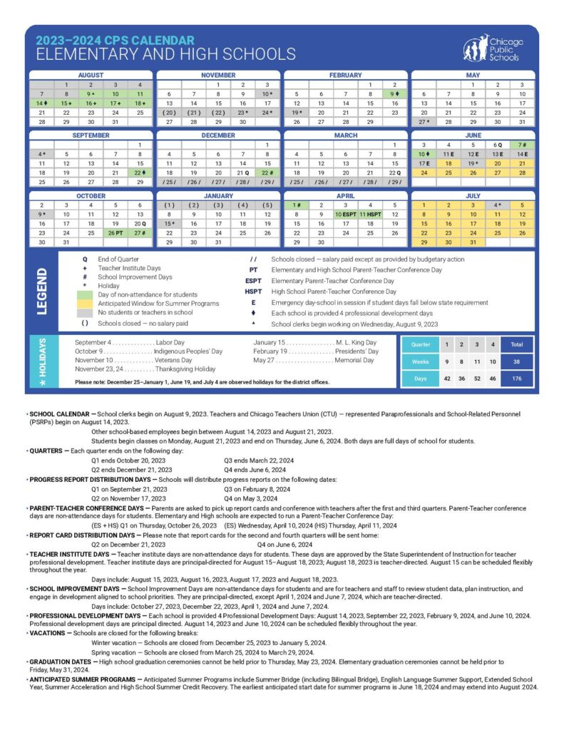 Chicago Public Schools Calendar Holidays 2025 2026 PDF