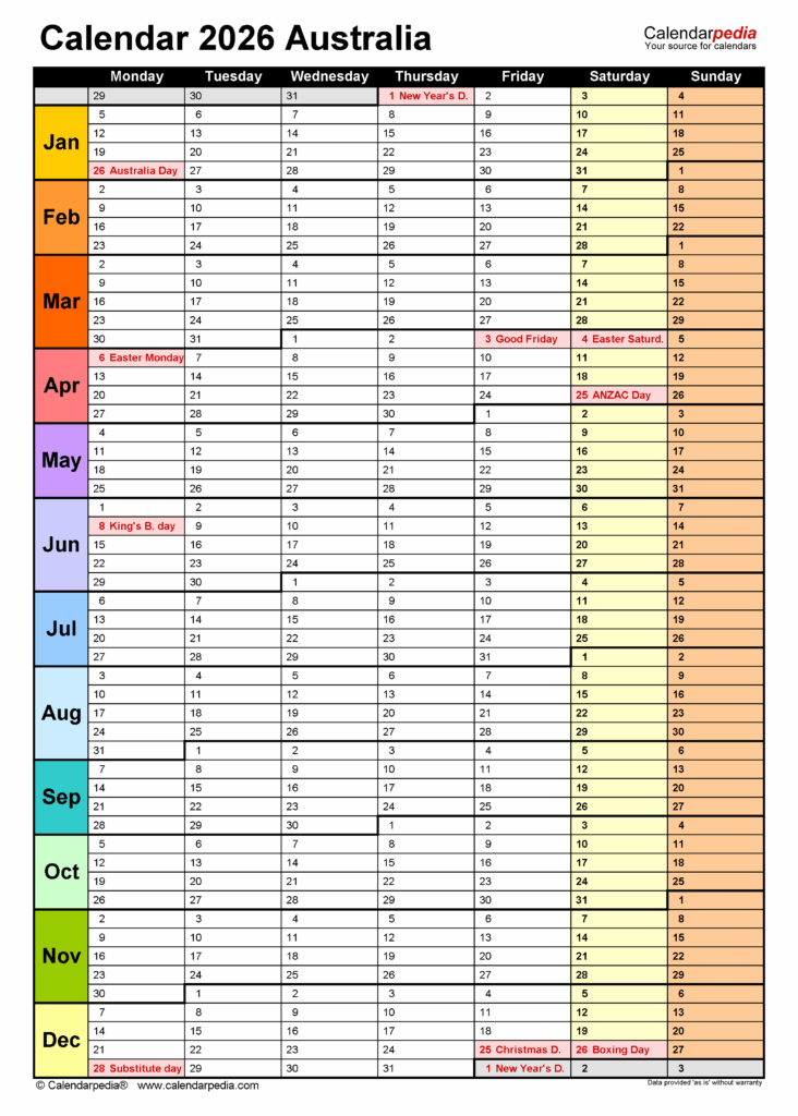 Conquer 2026 Your Ultimate Guide To Excel Calendars For Australia 