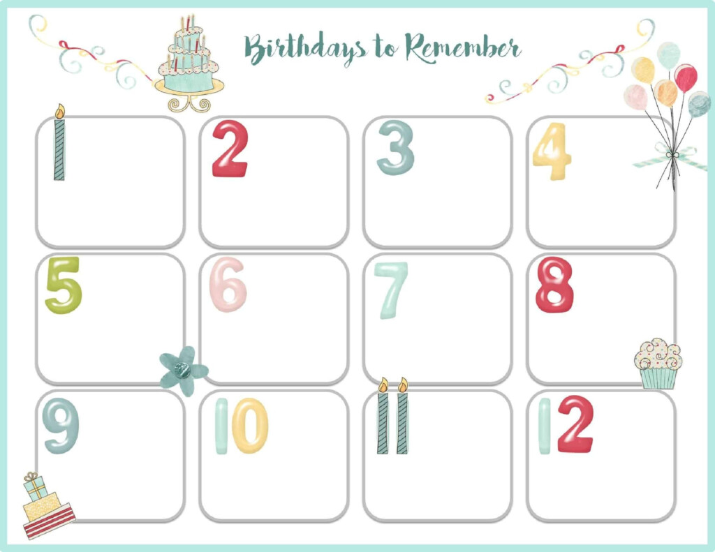 Family Birthdays Calendar Printable Calendars AT A GLANCE