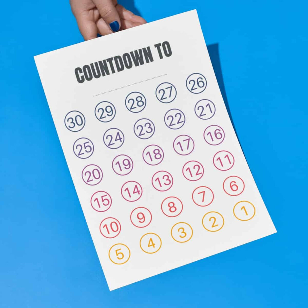 FREE Blank Countdown Calendar Printable Printables For Life