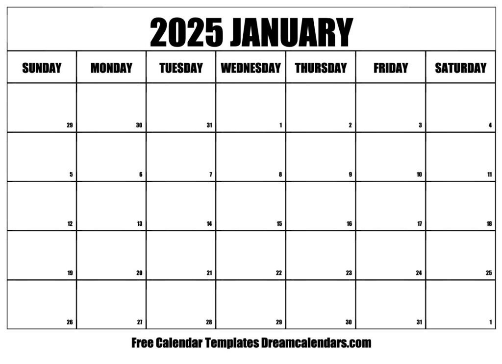 Free Calendar Printable 2025 January Pdf Isla Peden