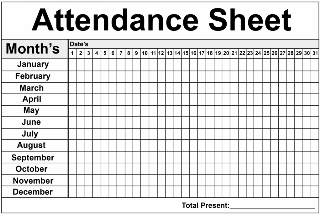Free Printable 2025 Attendance Calendar Thomas Parsons