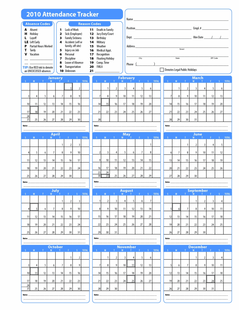 Free Printable 2025 Attendance Calendar Thomas Parsons