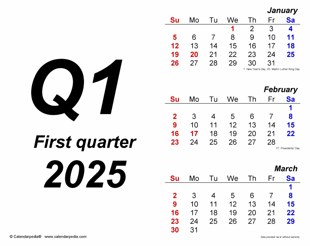 Free Printable Quarterly Calendar 2025 Oscar L Schultz
