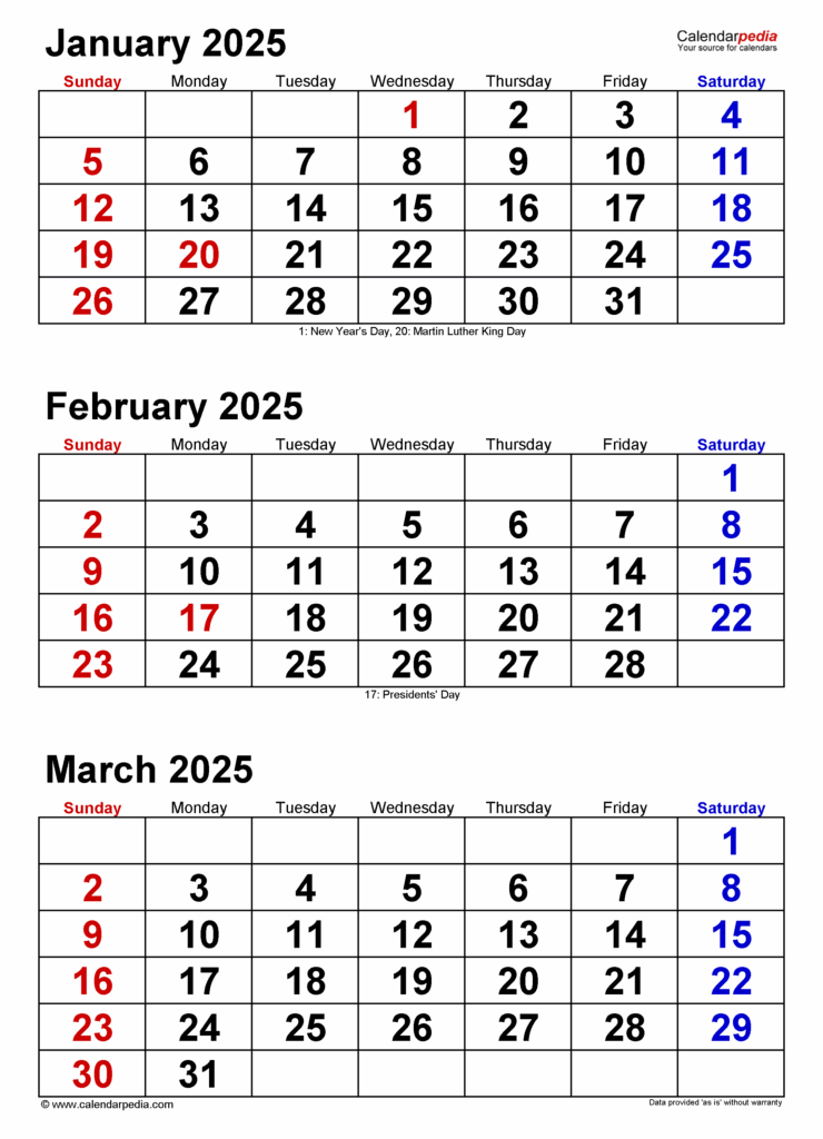 Free Printable Quarterly Calendar 2025 Oscar L Schultz