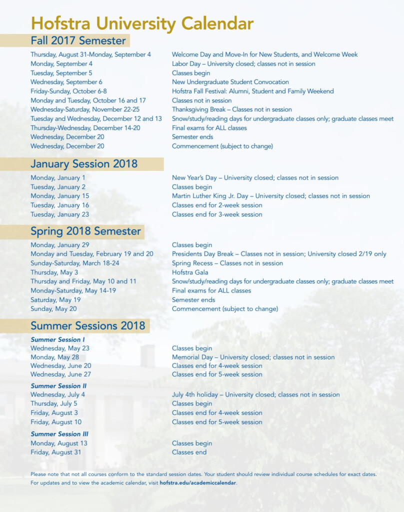 Hofstra Spring 2025 Calender Gusta Karoly