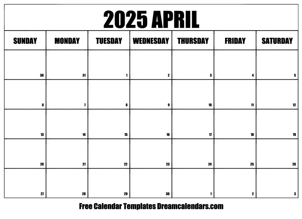 Jan To April 2025 Calendar Printable Bianca Duhig