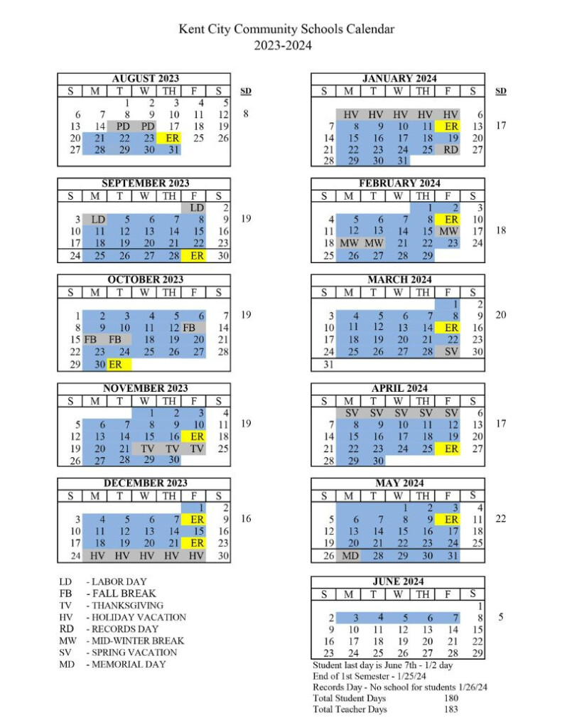 Jenison School Calendar 2023 2024 Printable Calendar 2024 Printable 