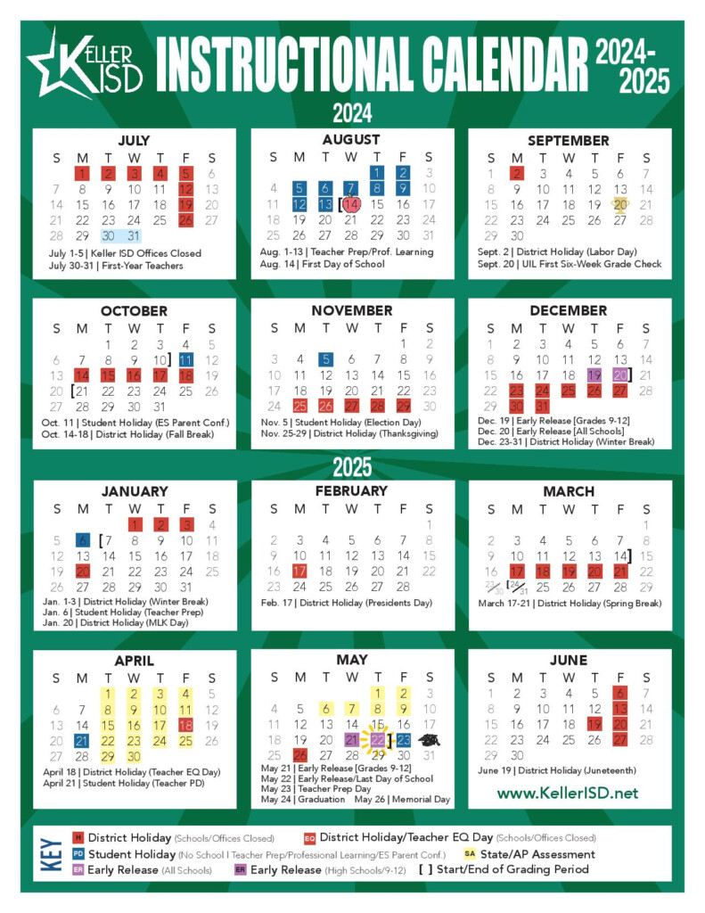 Keller Independent School District Calendar 2024 2025