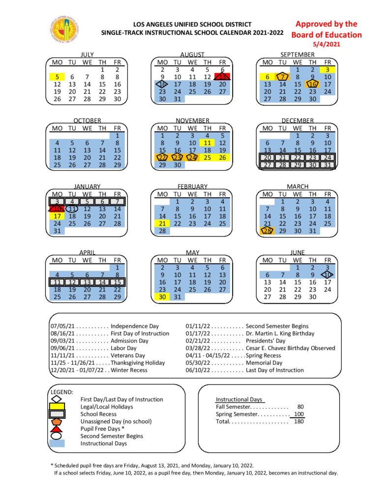 Lausd 2025 2026 School Calendar Pdf Download Luca Fegan
