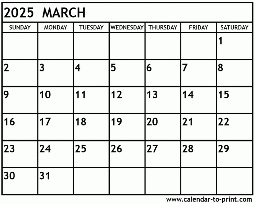 March And April 2025 Calendar Pdf Steven J White