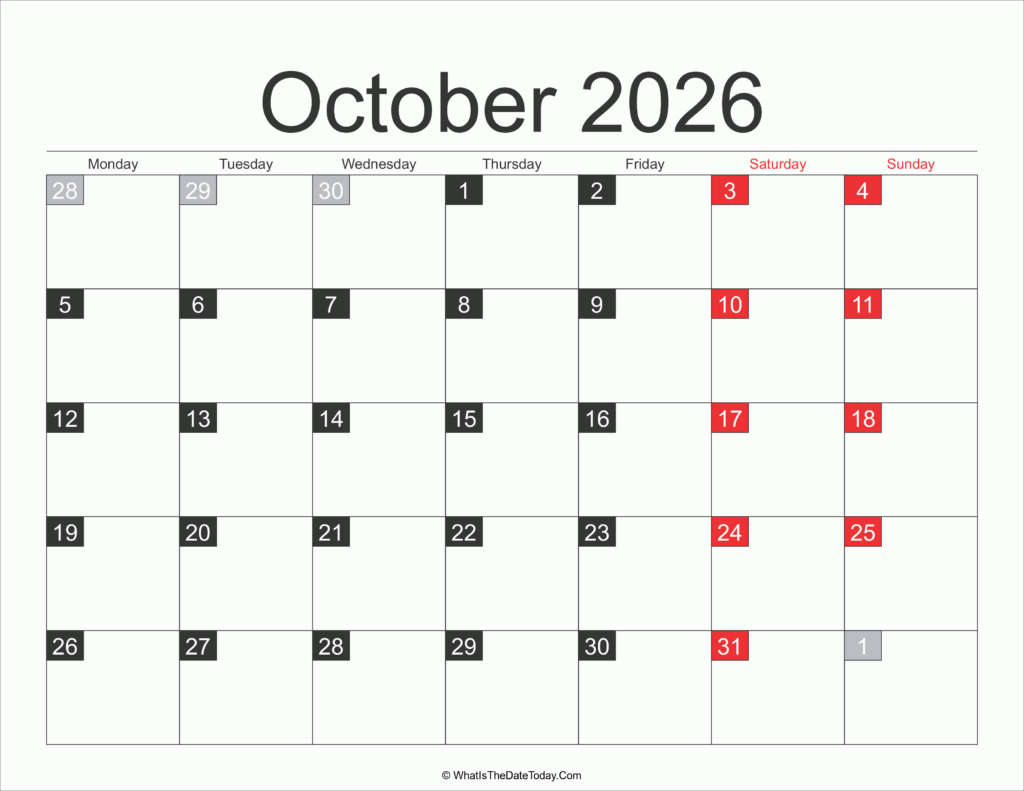 Navigating Time A Comprehensive Guide To October 2026 Calendars 