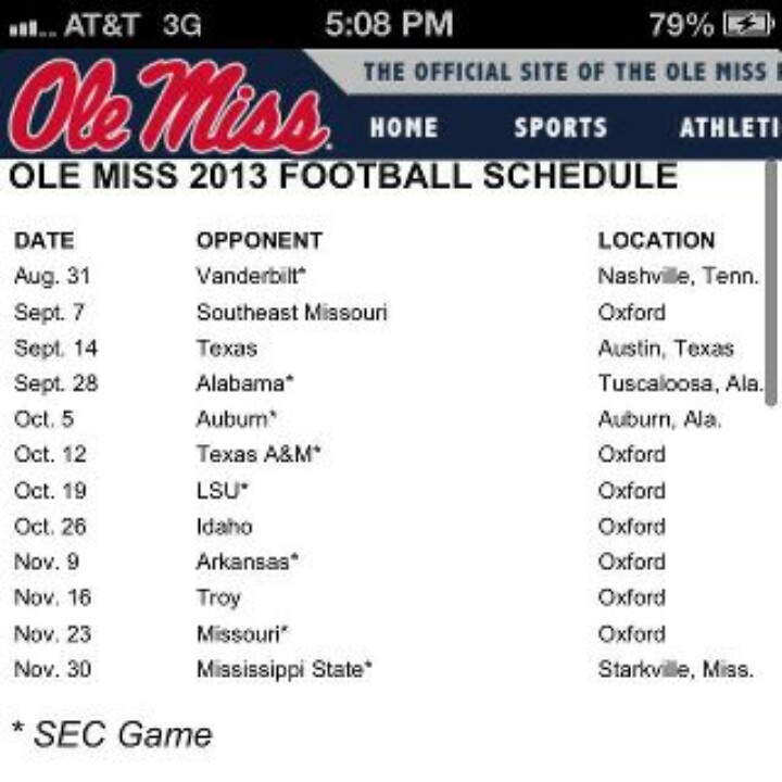 Ole Miss Spring Calendar Farra Sara Ann