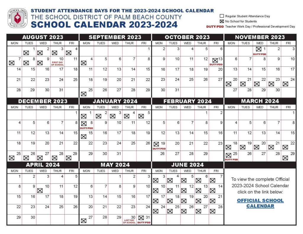 Pal Beach School District 2025 2026 Calendar Images References 