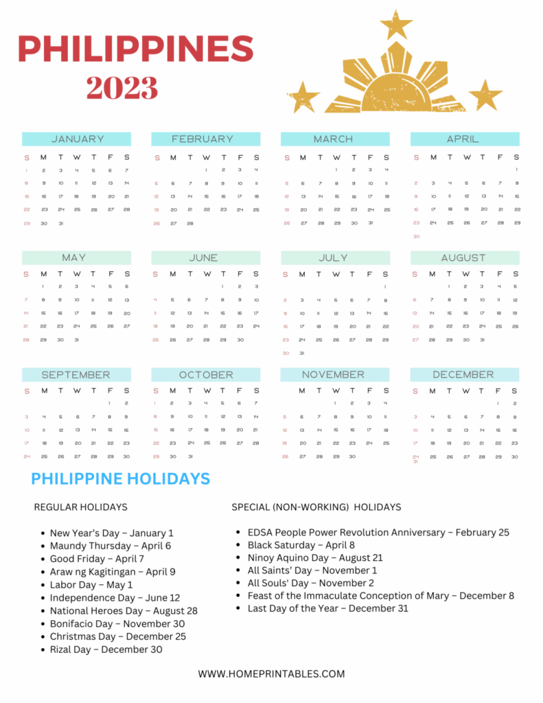 Ph Calendar Holidays Archie Coaldrake H 