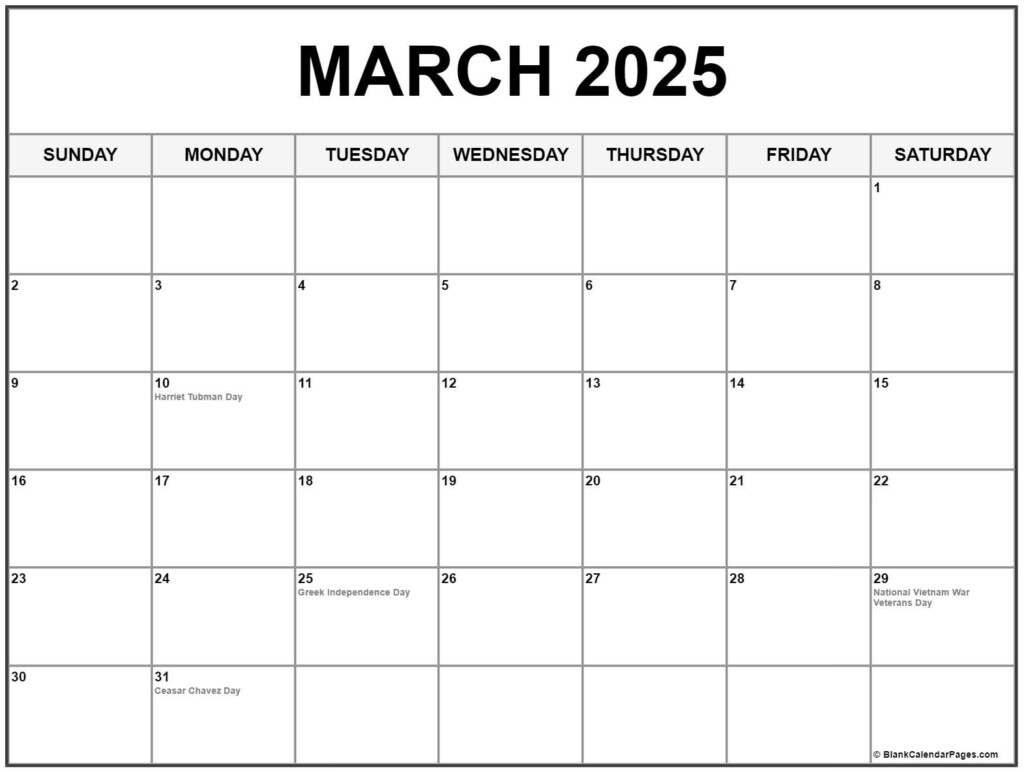 Printable March 2025 Calendar A Comprehensive Guide Thomas S Arteaga