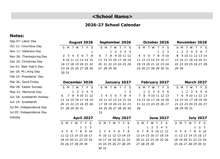 School Calendar 2026 2027 Academic Calendar Templates