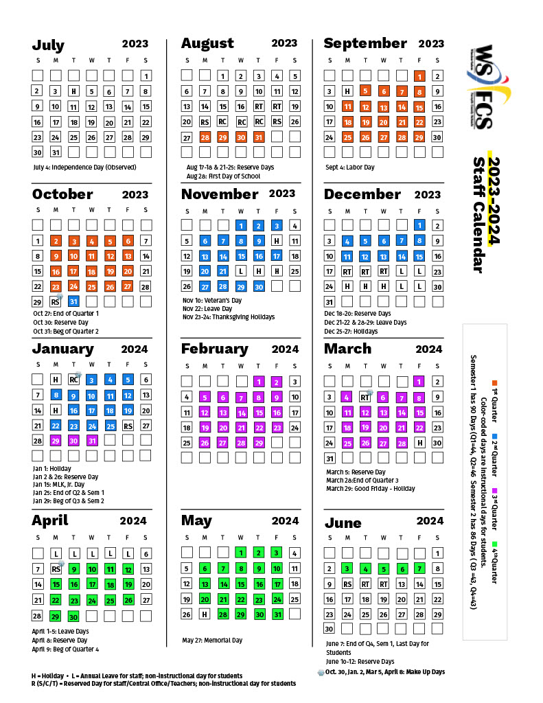 Wsfcs Calendar 2024 25 Tania Cherise